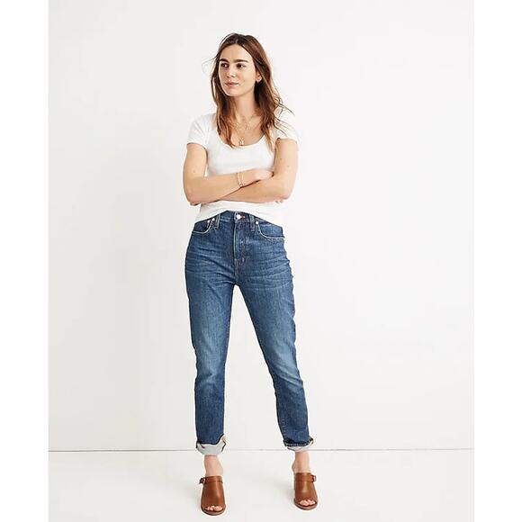 Madewell Rossie Wash The High-Rise Slim Boyjean Straight Leg Jean Size 24 - Picture 1 of 14